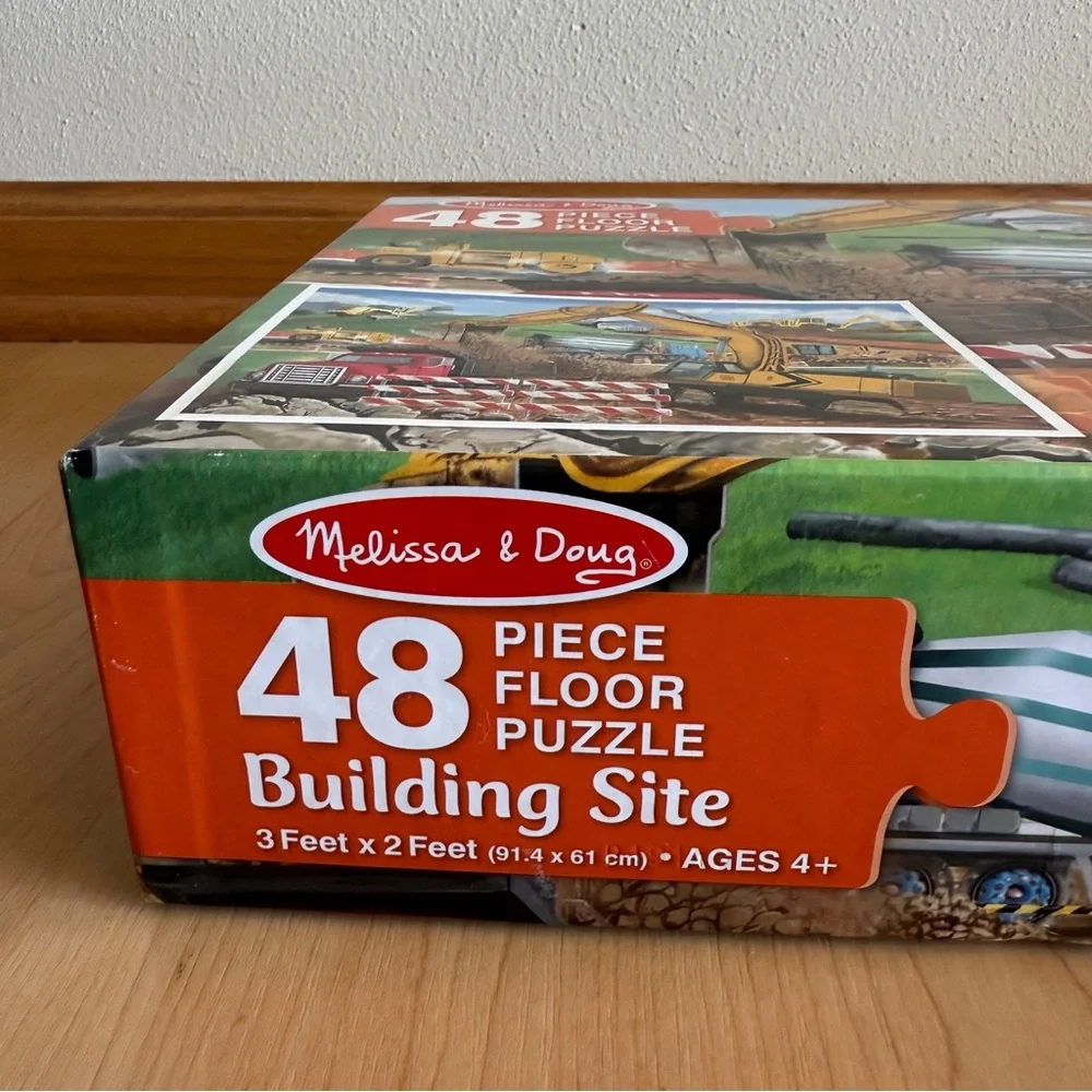 Melissa & Doug 48-Piece Building Site Floor Jigsaw Puzzle, 3 ft x 2 ft, Ages 4+